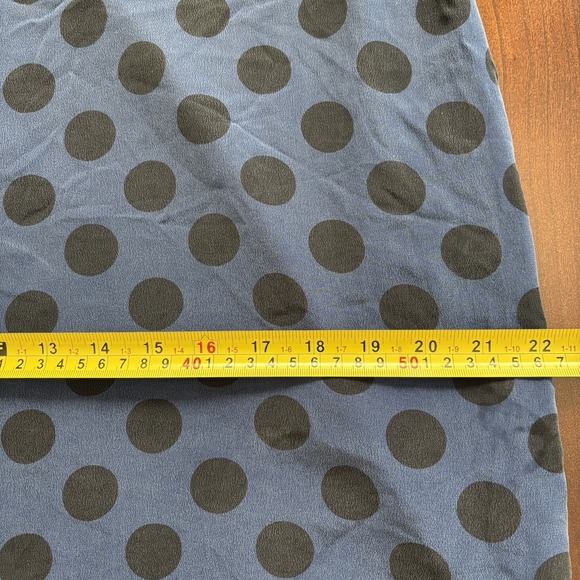 100%Silk Blue Polka Dot Shift Dress Sz‎ L Preppy Old Money Classic Tradwife Norm - Picture 15 of 16